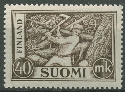 Finnland 1952 Freimarken Holzfäller 406 postfrisch