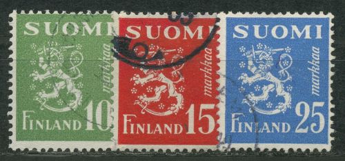 Finnland 1952 Freimarken Wappenlöwe 403/05 gestempelt