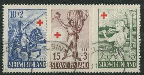 Finnland 1955 Rotes Kreuz Epos "Fähnrich Stal" 447/49 gestempelt