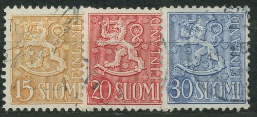 Finnland 1956 Freimarken Wappenlöwe 458/60 gestempelt
