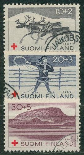 Finnland 1960 Rotes Kreuz Rentiere, Lappländer 528/30 gestempelt