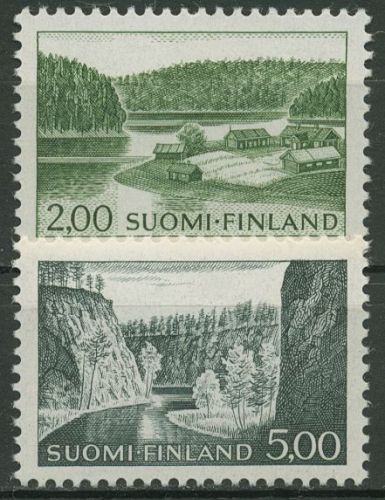 Finnland 1964 Freimarken Landschaft Bauernhof 587/88 y postfrisch