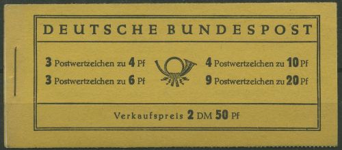 Bund 1951 Posthorn Markenheftchen MH 1 postfrisch