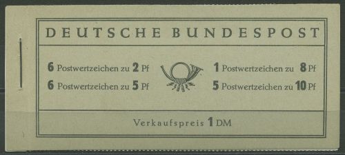 Bund 1956 Heuss Markenheftchen mit Plattenfehler MH 3 RLV I PF I postfrisch