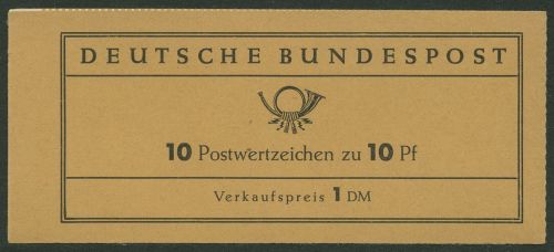 Bund 1960 Heuss (fluor. Papier) Markenheftchen MH 6 d R2 postfrisch