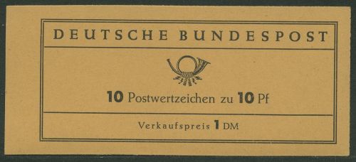Bund 1960 Heuss (fluor. Papier) Markenheftchen MH 6 e R1 postfrisch