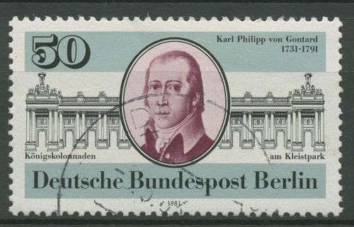 Berlin 1981 Karl Philipp von Gontard 639 gestempelt