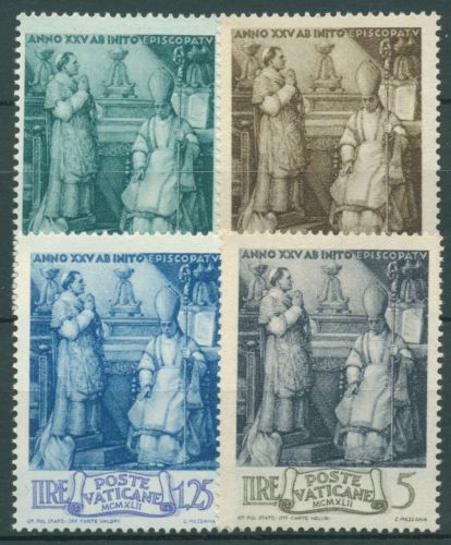 Vatikan 1943 Papst Pius XII., Papst Benedikt XV. 92/95 postfrisch