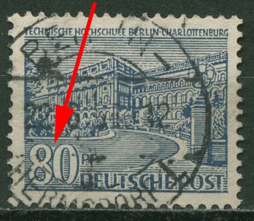 Berlin 1949 Berliner Bauten mit Plattenfehler 55 II gestempelt
