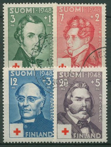 Finnland 1948 Rotes Kreuz Dichter Komponisten 349/52 gestempelt