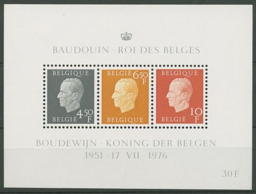 Belgien 1976 25 Jahre König Baudouin Block 44 postfrisch (C91603)