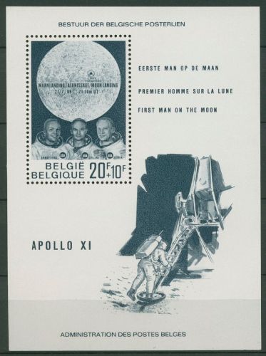 Belgien 1969 Mondlandung Apollo 11 Block 40 postfrisch (C91574)