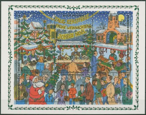 Belgien 1996 Weihnachten Weihnachtsmarkt Block 67 postfrisch (C95509)