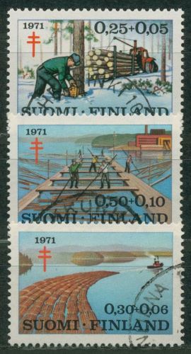 Finnland 1971 Bekämpfung der Tuberkulose Holzindustrie 686/88 gestempelt