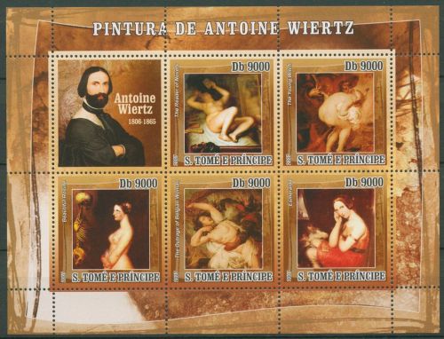 Sao Tomé und Príncipe 2007 Gemälde Antoine Wiertz 3163/67 K postfrisch (C42423)