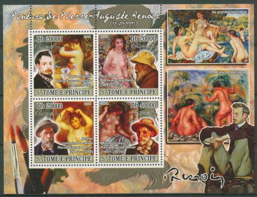 Sao Tomé und Príncipe 2008 Gemälde von Renoir 3588/91 K postfrisch (C42433)