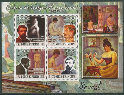 Sao Tomé und Príncipe 2008 Gemälde von Seurat 3592/95 K postfrisch (C42434)