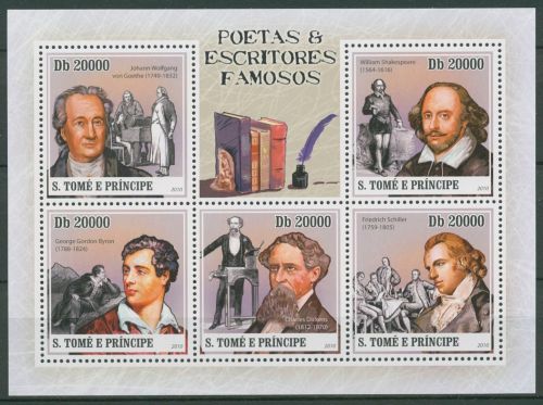 Sao Tomé und Príncipe 2010 Schriftsteller Goethe 4347/51 K postfrisch (C42442)