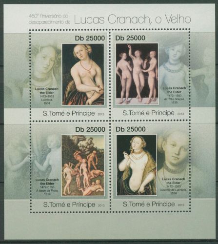 Sao Tomé und Príncipe 2013 Gemälde Lucas Cranach 4961/64 K postfrisch (C42435)