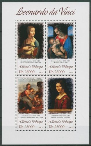 Sao Tomé und Príncipe 2013 Gemälde v. da Vinci 5306/09 K postfrisch (C42430)