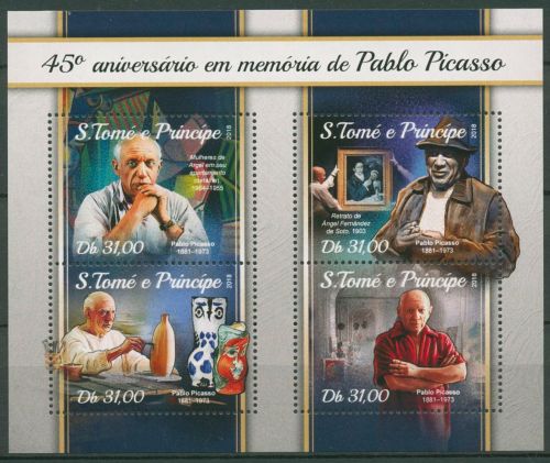 Sao Tomé und Príncipe 2018 Gemälde v. Picasso 7573/76 K postfrisch (C42416)