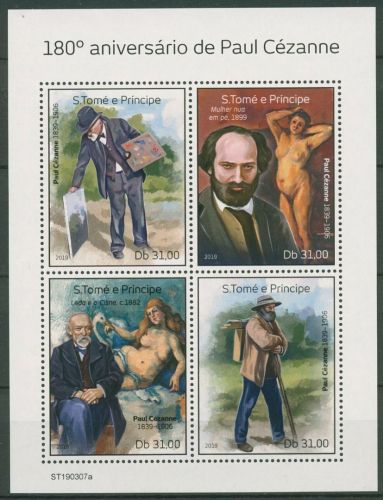 Sao Tomé und Príncipe 2019 Gemälde v. Paul Cézanne 8302/05 K postfrisch (C42417)