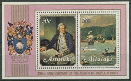 Aitutaki 1979 Kapitän James Cook Segelschiffe Block 25 postfrisch (C60503)