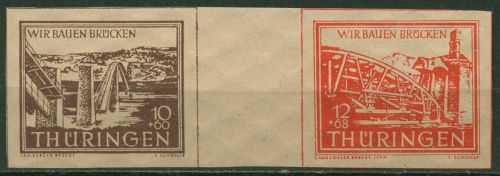 SBZ Thüringen 1945 Brücken Zusammendruck W Zd 1 ay postfrisch