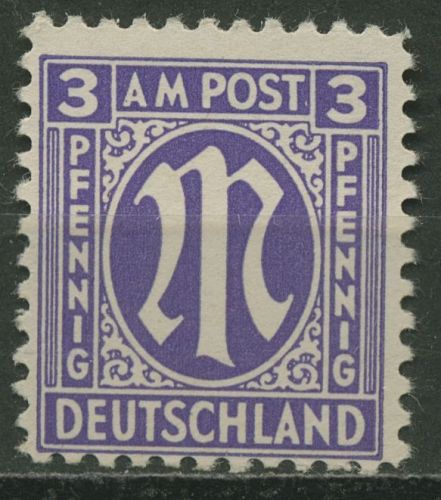 Bizone 1945 AM-POST Amerikanischer Druck Papier x, 1 x postfrisch