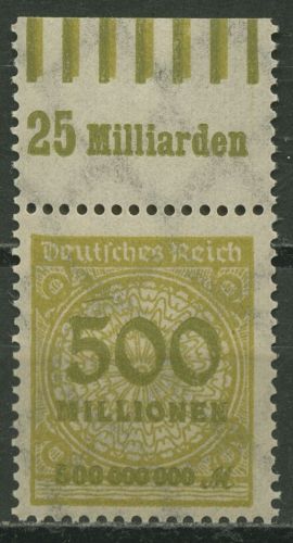 Deutsches Reich 1923 Korbdeckel Walze Oberrand 324 AW OR 0'6'0/0'7'0 postfrisch