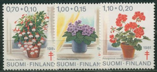 Finnland 1981 Bekämpfung der Tuberkulose Pflanzen Blumen 885/87 postfrisch