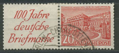 Berlin Zusammendrucke 1949 Bauten W 13 gestempelt
