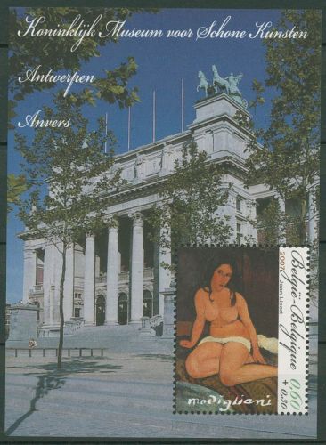 Belgien 2007 Gemälde von Modigliani Block 116 postfrisch (C42475)