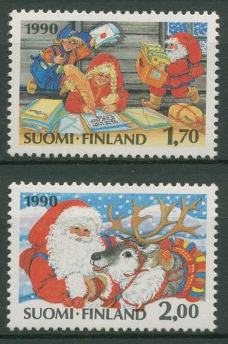 Finnland 1990 Weihnachten Rentier Postamt 1124/25 postfrisch