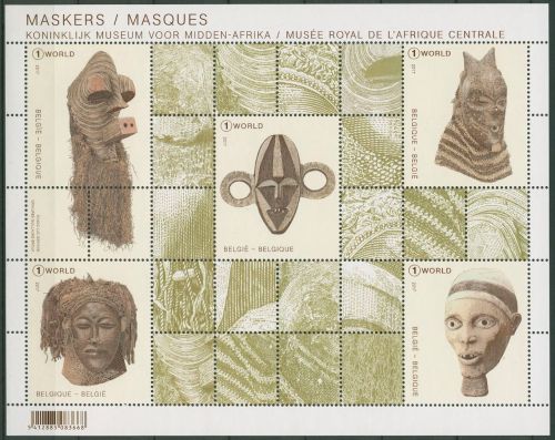 Belgien 2017 AfricaMuseum Masken aus dem Kongo Block 219 postfrisch (SG42364)