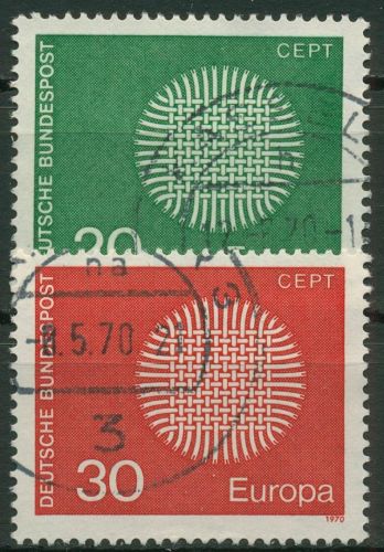 Bund 1970 Europa CEPT Geflecht 620/21 gestempelt