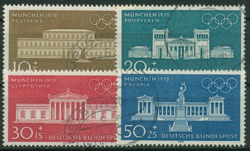 Bund 1970 Olympia´72 Sommerspiele München Bauwerke 624/27 gestempelt