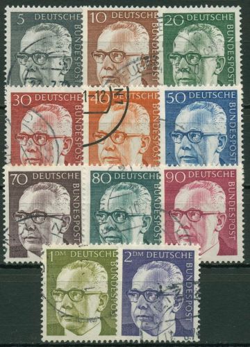 Bund 1970 Bundespräsident Gustav Heinemann 635/45 gestempelt