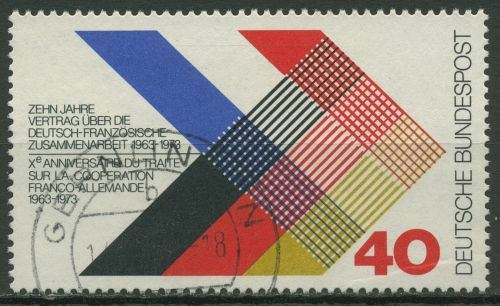 Bund 1973 Deutsch-französische Zusammenarbeit 753 gestempelt
