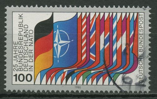 Bund 1980 NATO-Zugehörigkeit Flaggen 1034 gestempelt