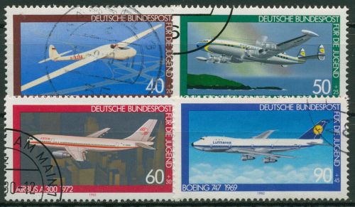 Bund 1980 Jugend: Luftfahrt Flugzeuge 1040/43 gestempelt