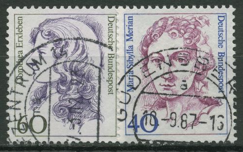 Bund 1987 Deutsche Frauen Maria Merian, Dorothea Erxleben 1331/32 gestempelt