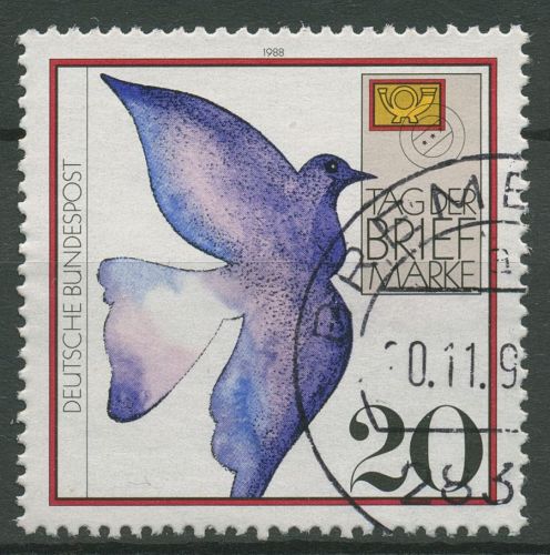 Bund 1988 Tag der Briefmarke Brieftaube 1388 gestempelt