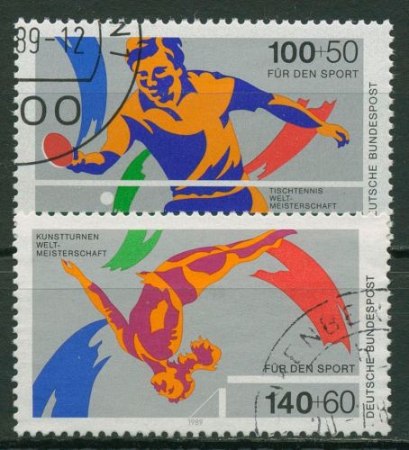 Bund 1989 Sporthilfe Tischtennis-WM Kunstturnen-WM 1408/09 gestempelt