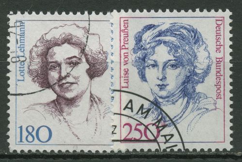 Bund 1989 Deutsche Frauen Lotte Lehmann, Luise von Preußen 1427/28 gestempelt