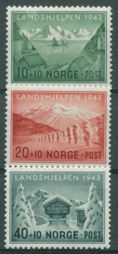 Norwegen 1943 Landeshilfe Fischerdorf 292/94 postfrisch