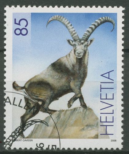 Schweiz 2006 Tiere Alpensteinbock 1960 gestempelt