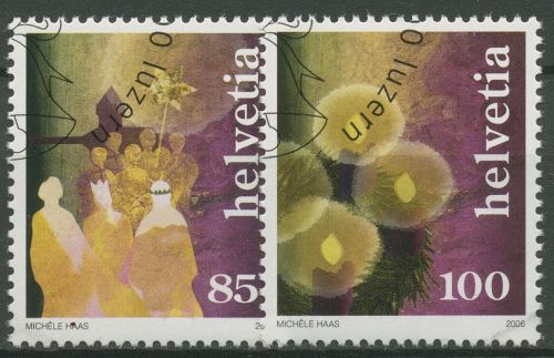 Schweiz 2006 Weihnachtsbräuche Sternsinger Adventskranz 1991/92 gestempelt