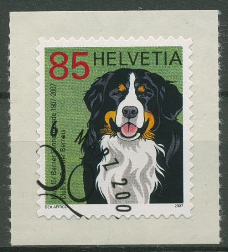 Schweiz 2007 Tiere Berner Sennenhund 2001 gestempelt