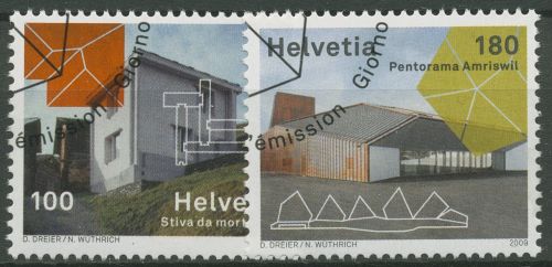 Schweiz 2009 Zeitgenössische Architektur 2112/13 gestempelt